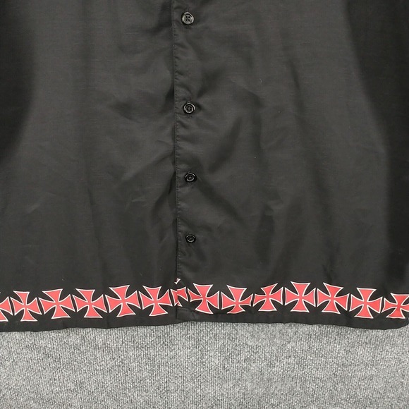 Steve & Barry's Club Shirt Men's Button-Up Shirt Black XXXL 3XL Gothic Cross - Picture 5 of 12